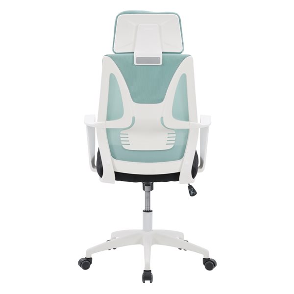 CorLiving Workspace Teal and Black Ergonomic Adjustable Height Swivel Desk Chair