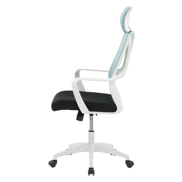 CorLiving Workspace Teal and Black Ergonomic Adjustable Height Swivel Desk Chair