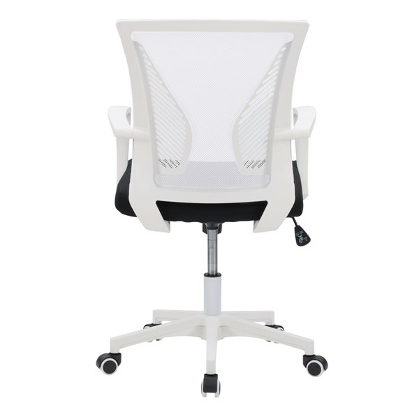 CorLiving Workspace White and Black Ergonomic Adjustable Height Swivel Desk  Chair WHR-303-O | RONA