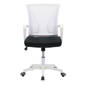 Chaise de bureau ergonomique pivotante blanc et noir Workspace par CorLiving à hauteur réglable