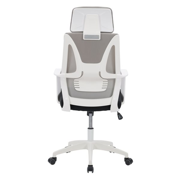 CorLiving Workspace Grey and Black Ergonomic Adjustable Height Swivel Desk Chair