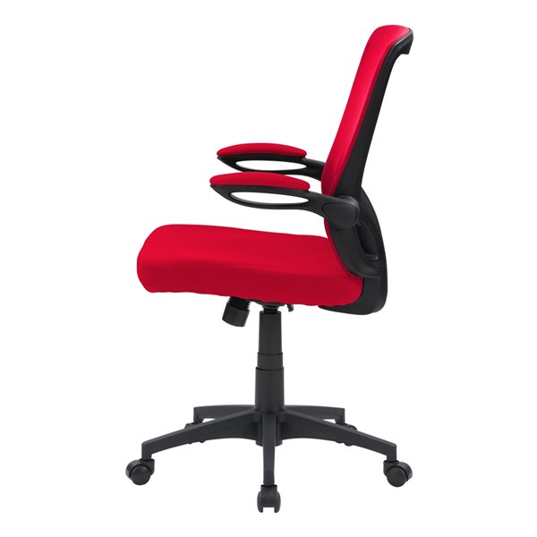 red rolling desk chair