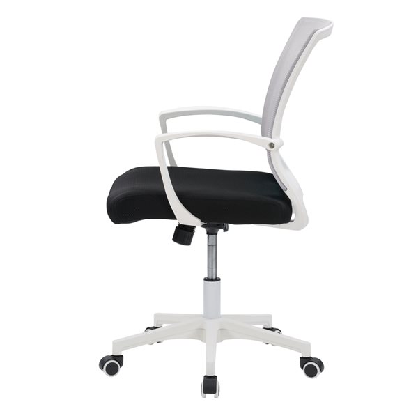 CorLiving Workspace Grey and White Ergonomic Adjustable Height Swivel Desk Chair