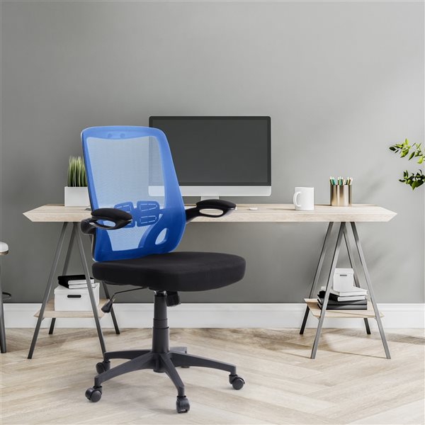 CorLiving Workspace Blue Ergonomic Adjustable Height Swivel Desk Chair