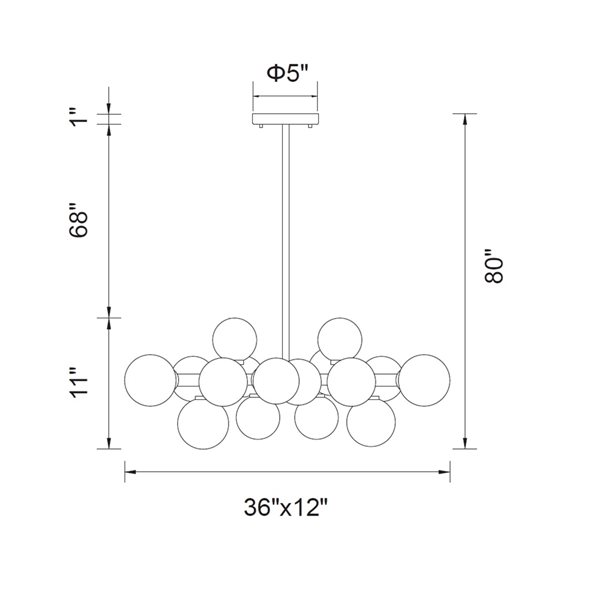 CWI Lighting Arya 16-light Black Modern Contemporary Chandelier