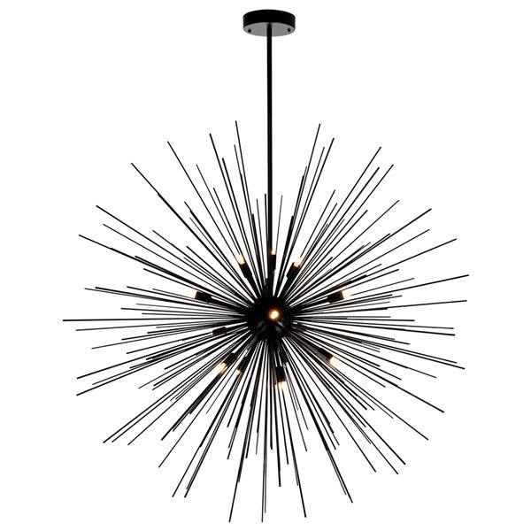 CWI Lighting Savannah 14-light Black Modern Contemporary Chandelier