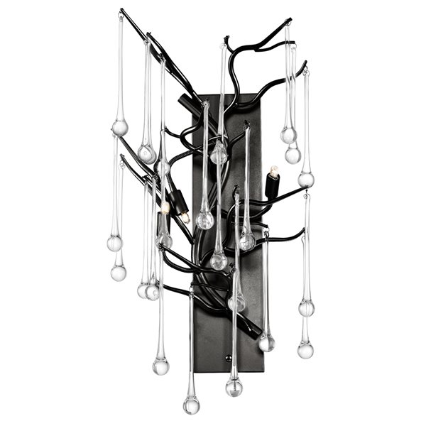 CWI Lighting Anita 11-in W 3-light Black Modern Contemporary Wall Sconce
