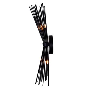 CWI Lighting Savannah 8-in W 2-light Black Modern Contemporary Wall Sconce