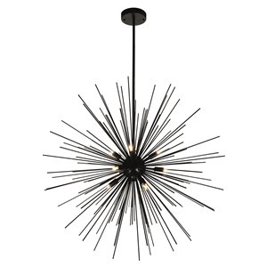 CWI Lighting Savannah 9-light Black Modern Contemporary Chandelier