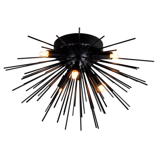 CWI Lighting Savannah 20-in Black Contemporary Modern LED Flush Mount Light