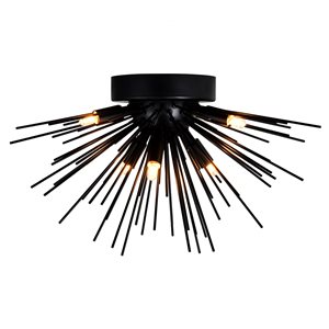 CWI Lighting Savannah 20-in Black Contemporary Modern LED Flush Mount Light