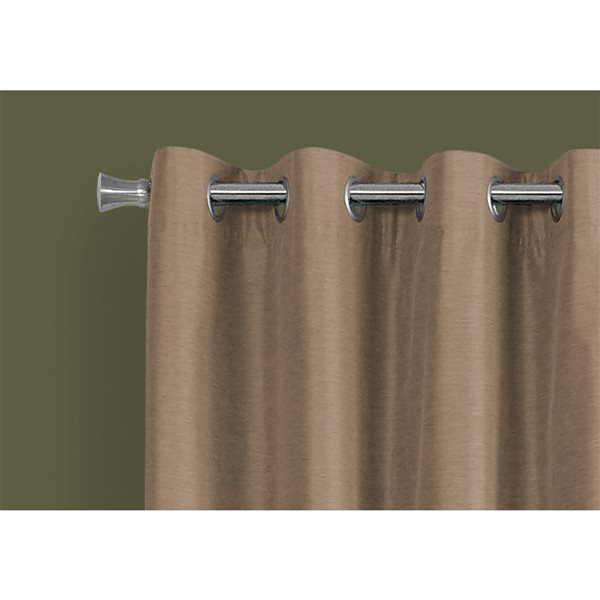 Monarch Specialties 84-in Brown Polyester Blackout Thermal Lined Curtain Panel Pair