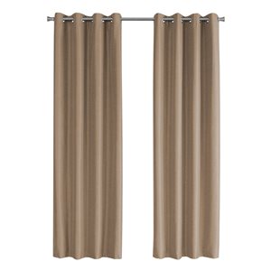 Monarch Specialties 84-in Brown Polyester Blackout Thermal Lined Curtain Panel Pair