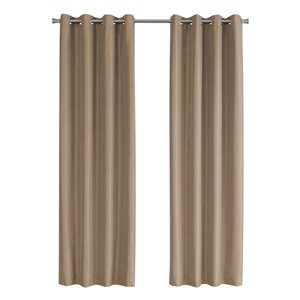 Panneau de rideau double occultant à isolation thermique par Monarch Specialties de 84 po en polyester brun