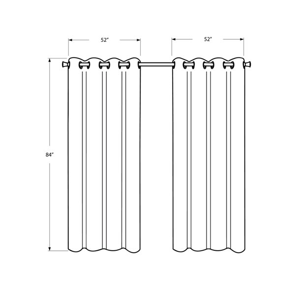 Panneau de rideau double occultant à isolation thermique par Monarch Specialties de 84 po en polyester gris