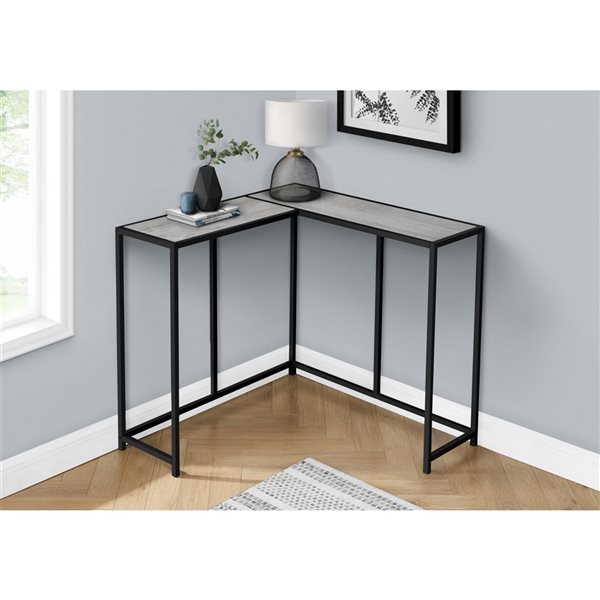 Monarch Specialties Grey Faux Wood Modern Console Table