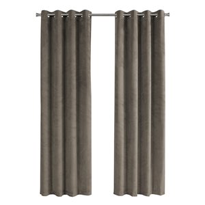 Monarch Specialties 84-in Taupe Polyester Room Darkening Interlined Curtain Panel Pair