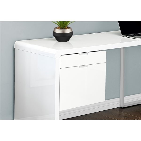 Monarch Specialties 72-in White Modern/Contemporary L-Shaped Desk