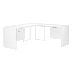 Monarch Specialties 72-in White Modern/Contemporary L-Shaped Desk