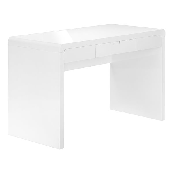 Bureau pour ordinateur blanc par Monarch Specialties moderne et contemporain de 47,25 po