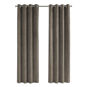 Panneau de rideau double assombrissant à doublure entrelacée par Monarch Specialties de 95 po en polyester taupe