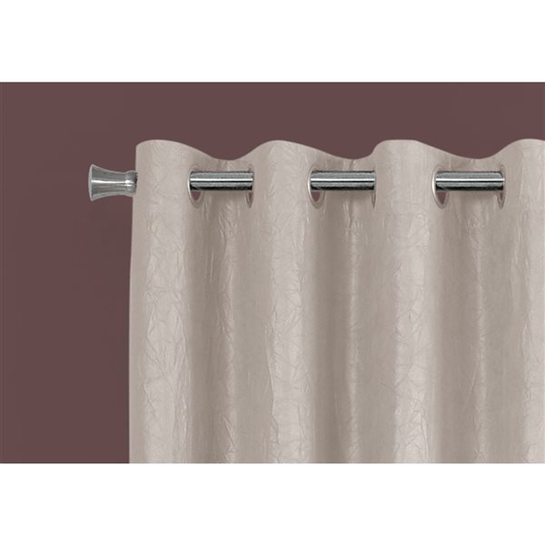 Monarch Specialties 95-in Ivory Polyester Room Darkening Interlined Curtain Panel Pair