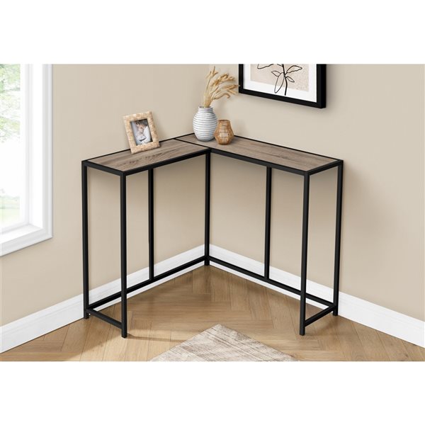 Monarch Specialties Dark Taupe Faux Wood Modern Console Table