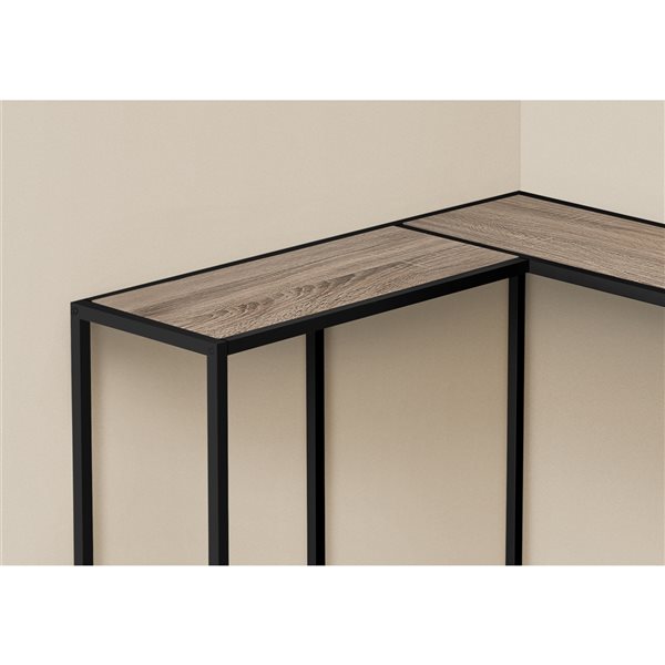 Monarch Specialties Dark Taupe Faux Wood Modern Console Table