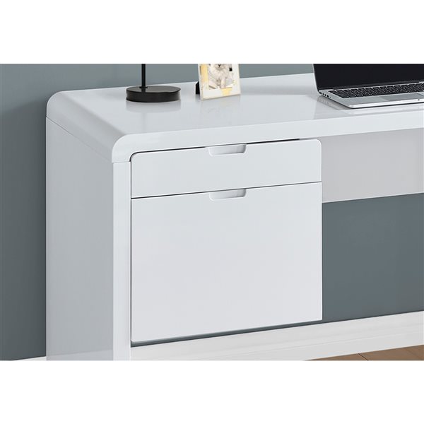 Monarch Specialties 60-in White Modern/Contemporary Computer Desk