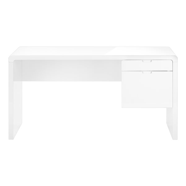 Monarch Specialties 60-in White Modern/Contemporary Computer Desk