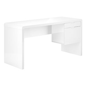 Bureau pour ordinateur blanc par Monarch Specialties moderne et contemporain de 60 po