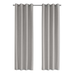 Monarch Specialties 84-in Silver Polyester Blackout Thermal Lined Curtain Panel Pair