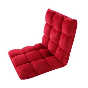 Velago Clam Modern Red Plush Floor Chair