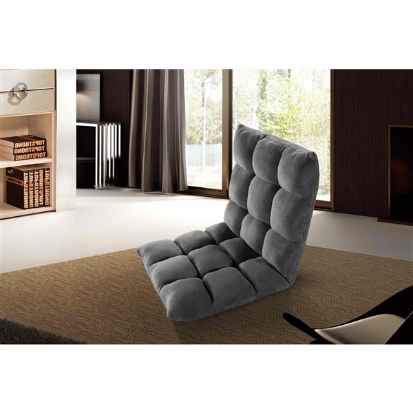 Velago Clam Modern Dark Grey Plush Floor Chair