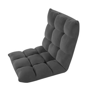 Velago Clam Modern Dark Grey Plush Floor Chair