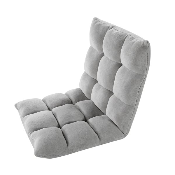 Velago Clam Modern Light Grey Plush Floor Chair