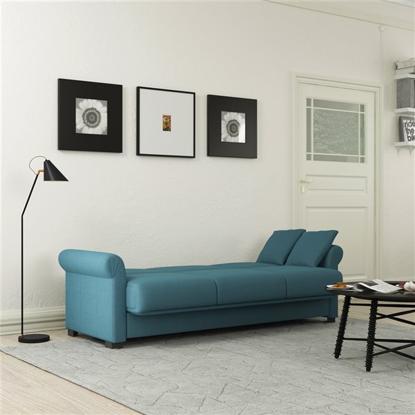 Handy Living Kamryn Caribbean Blue Polyester Sofa Bed