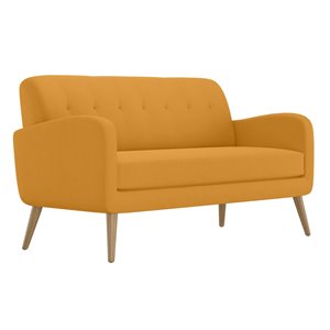 Handy Living Mcnab Mid-Century Mustard Yellow Polyester Sofa