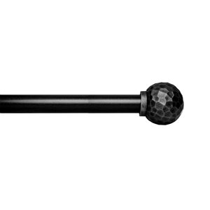 Versailles Home Fashions Heritage 72-in to 144-in Black Steel Single Curtain Rod