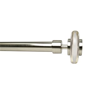 Versailles Home Fashions Crystale 72-in to 144-in Brushed Nickel Steel Single Curtain Rod