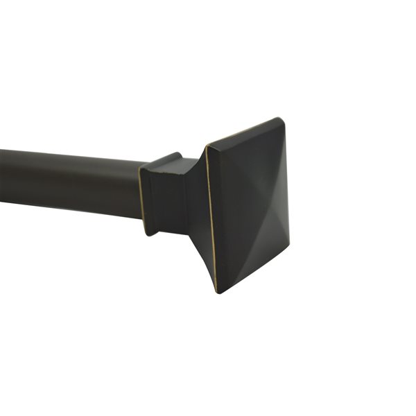 Versailles Home Fashions Imperial Noir 32-in to 86-in Black and Gold Steel Single Curtain Rod