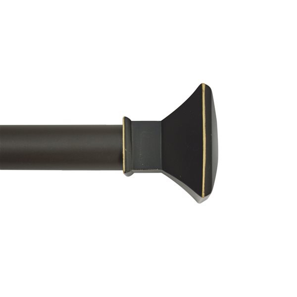 Versailles Home Fashions Imperial Noir 32-in to 86-in Black and Gold Steel Single Curtain Rod