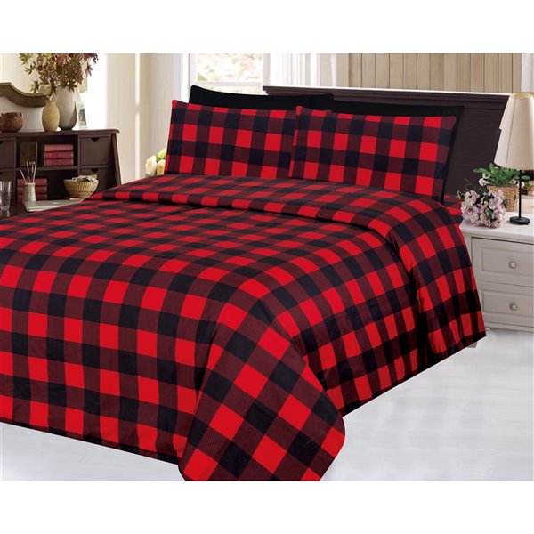 Marina Decoration Red and Black King Duvet Cover Set - 3-Piece