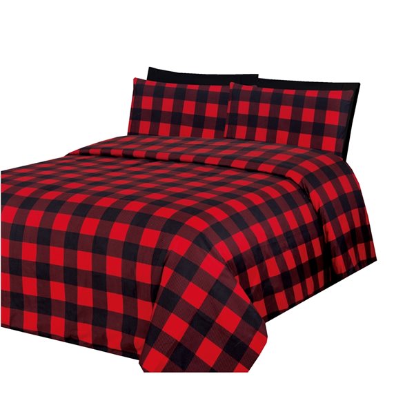 Marina Decoration Red and Black King Duvet Cover Set - 3-Piece