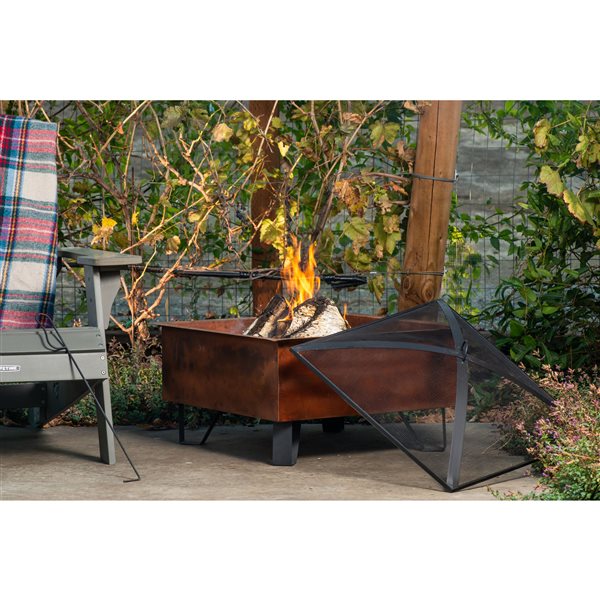 Sterling Oaks 26-in Copper Steel Square Outdoor Boxite Wood-burning  Fireplace 52119 | RONA