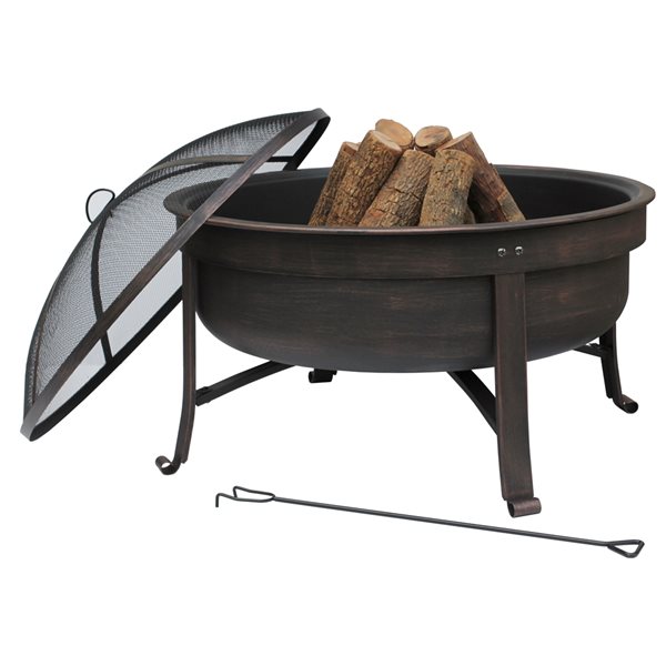 Sterling Oaks Santa Cruz 31 in Black Steel Outdoor Wood burning