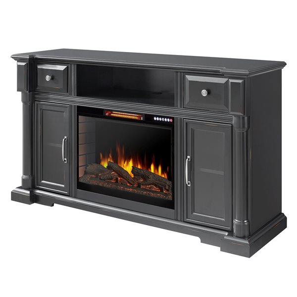 Muskoka Vermont 60-in Media Electric Fireplace with Bluetooth - Aged Black  Finish 259-35-86 | RONA