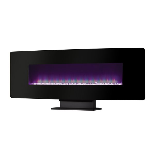 Muskoka 48-in Curved Front Wall Mount Electric Fireplace - Black Glass