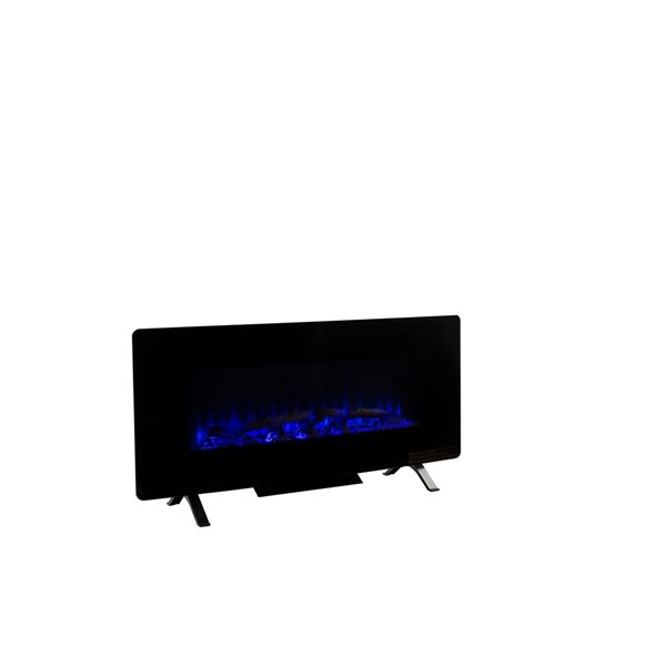 Muskoka 42-in Wall Mount Electric Fireplace - Black Glass