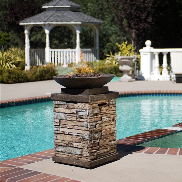Bond Newcastle 40,000 BTU Brown Composite Outdoor Liquid Propane Fireplace